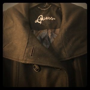 Black Guess Peacoat
